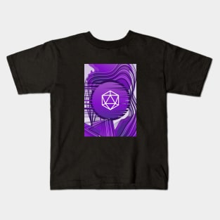 Purple Glitch Polyhedral D20 Dice Tabletop RPG Kids T-Shirt